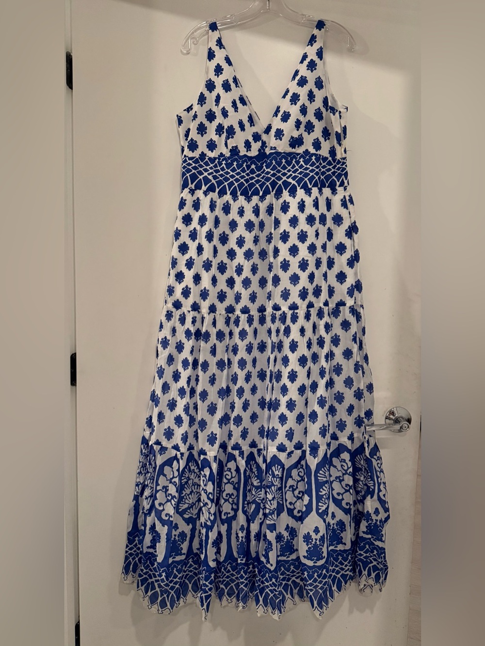 J. Crew White and Blue Printed Maxi Dress - Picture 2 of 5